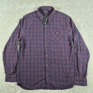 Travis Mathew Tightrope Long Sleeve Button Down Shirt‎ Men's Medium Purple NWT